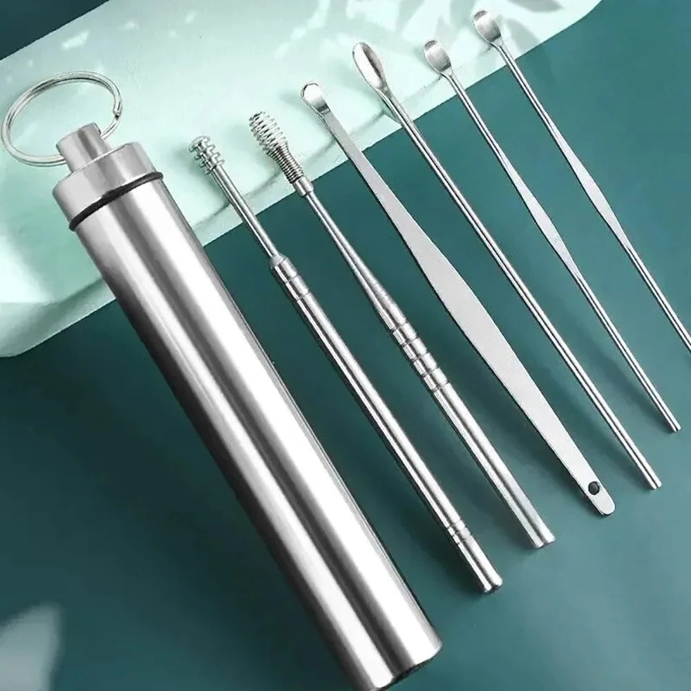 Ear Cleaning Tool Set 6PCS – Spiral Ear Wax Remover Kit