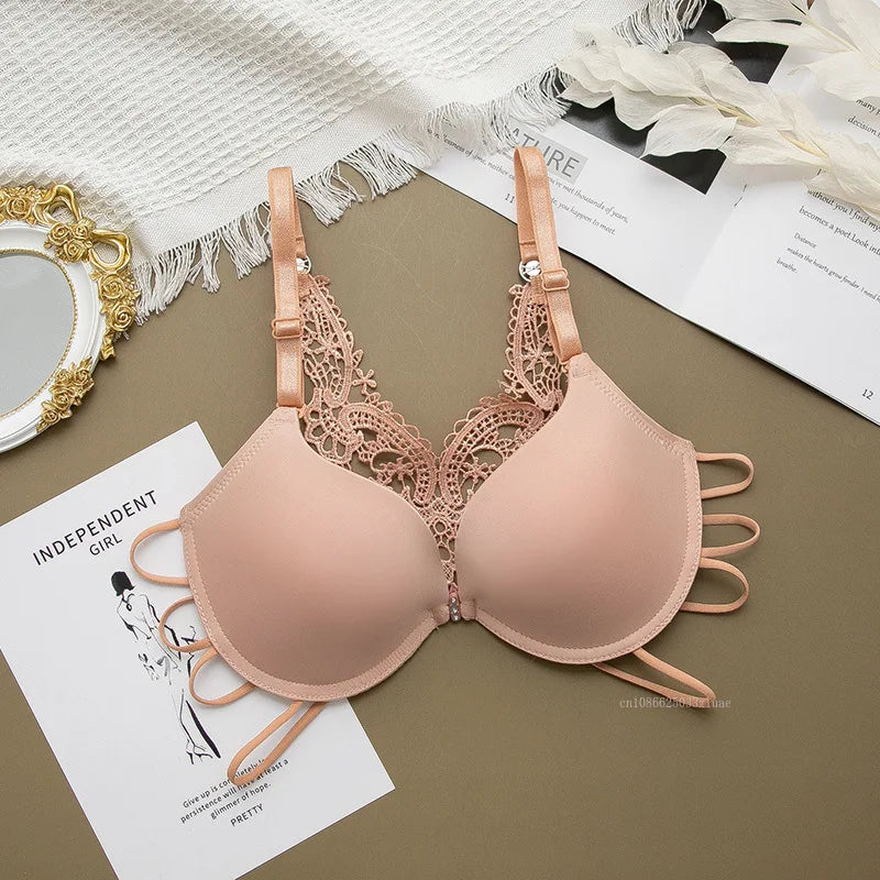 Women Comfortable Seamless Underwire Bra – Sexy Floral Embroidery Lingerie