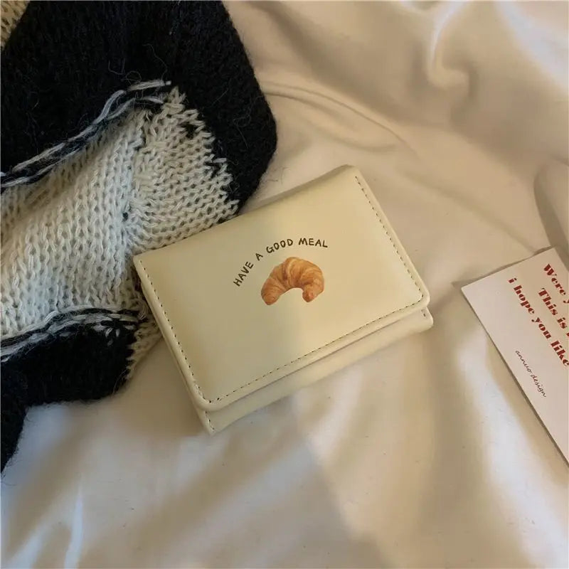 Korean Butter Toast Wallet – Cute Milk Yellow Coin Purse for Women