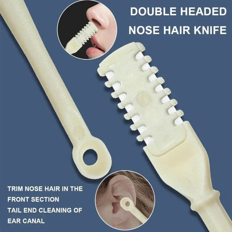 Manual Nose Hair Trimmer Set – Double Head Painless Nostril Hair Remover