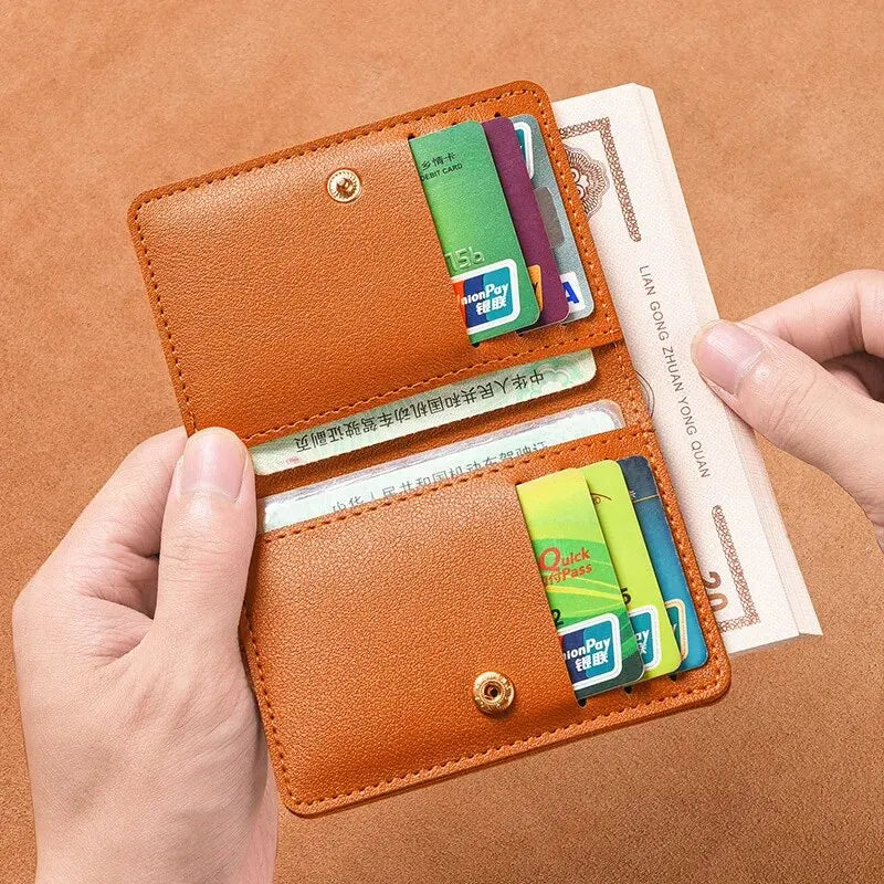 Ultra Thin Leather Wallet – Small Credit Card & Coin Purse for Men & Women