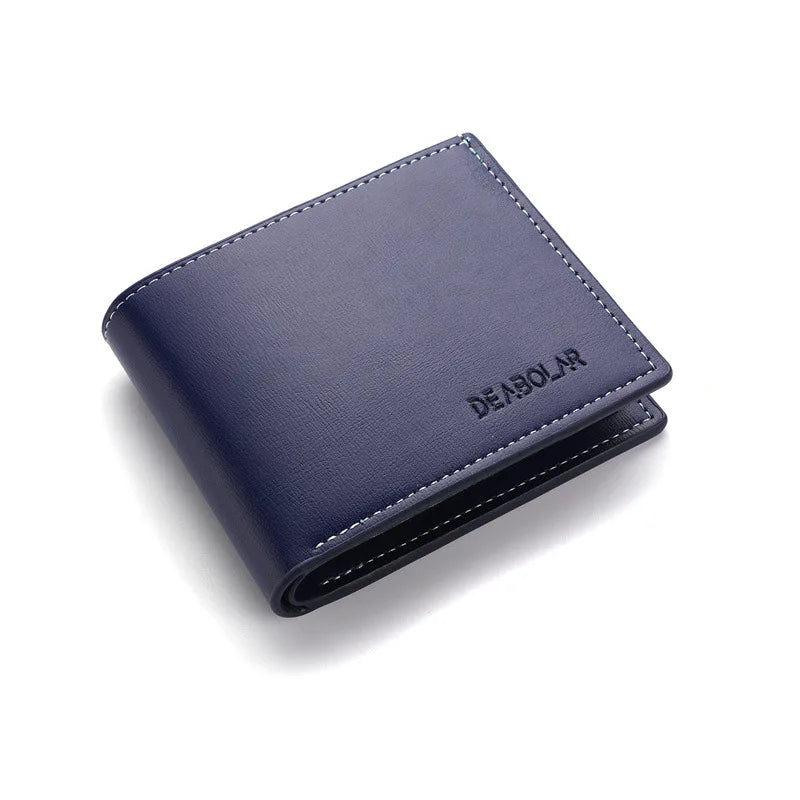 Men’s PU Leather Short Wallet – Slim Fold Credit Card Holder