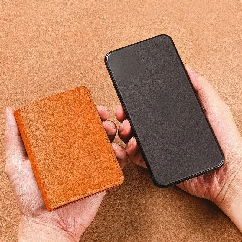 Ultra Thin Leather Wallet – Small Credit Card & Coin Purse for Men & Women