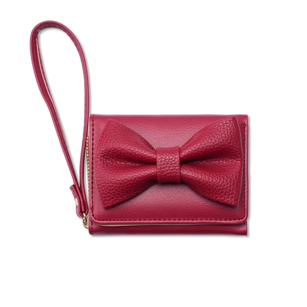 Cute Bow Mini Wallet – Small Tri-Fold Card Holder for Girls