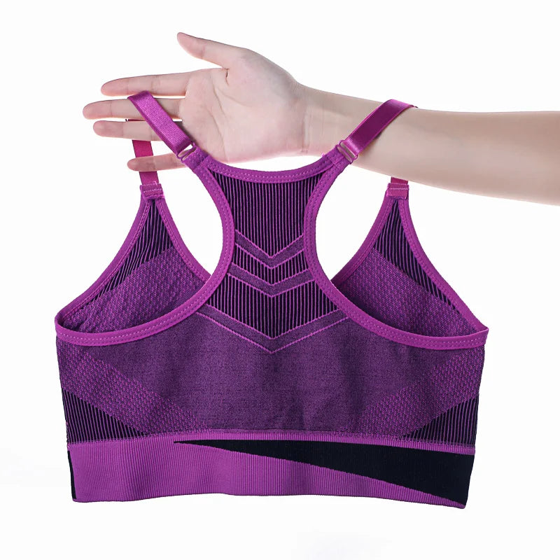 Women Breathable Padded Sports Bra – Shockproof Gym Yoga Bra