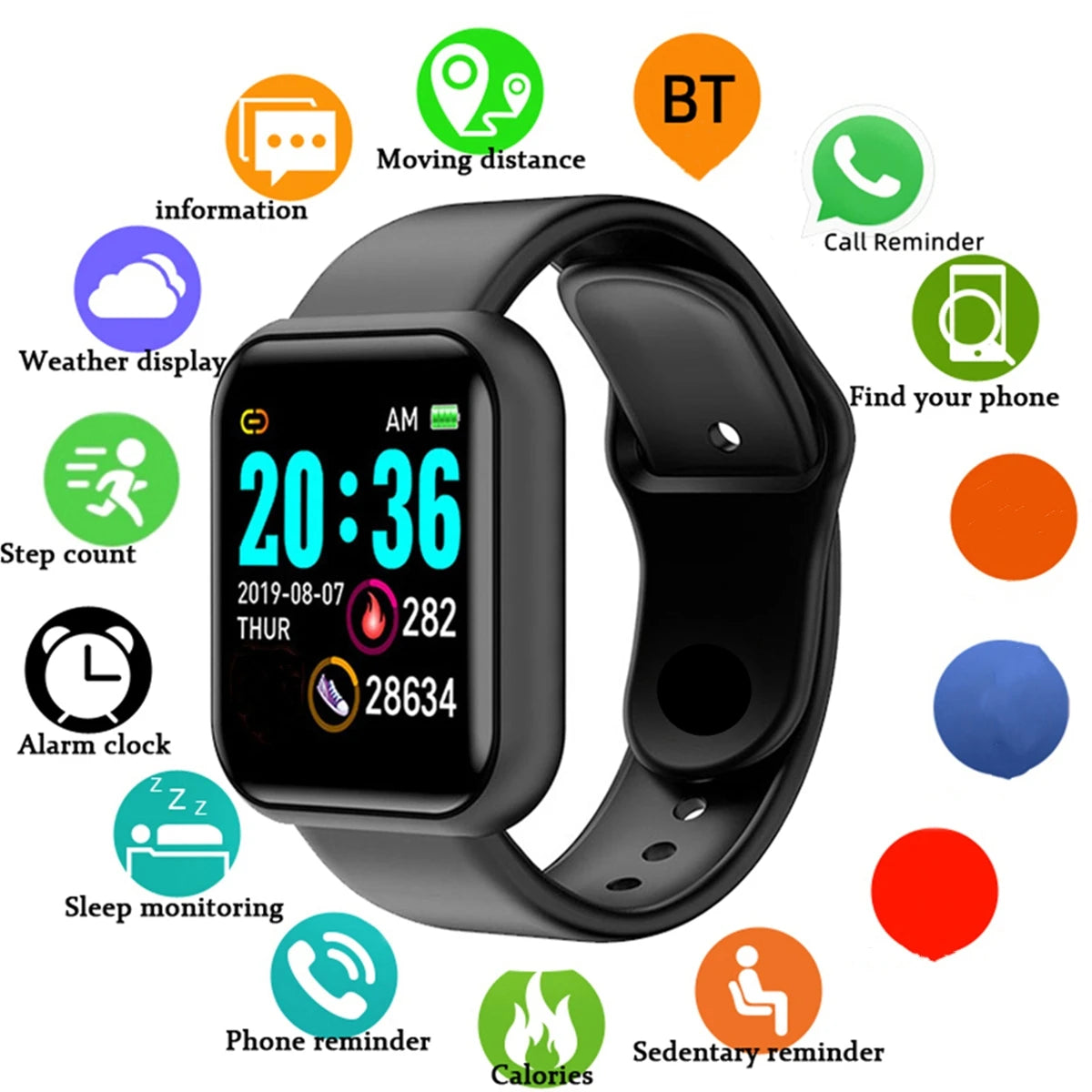 Smartwatch for Men & Women – Fitness Tracker, Message Alert, Android & iOS