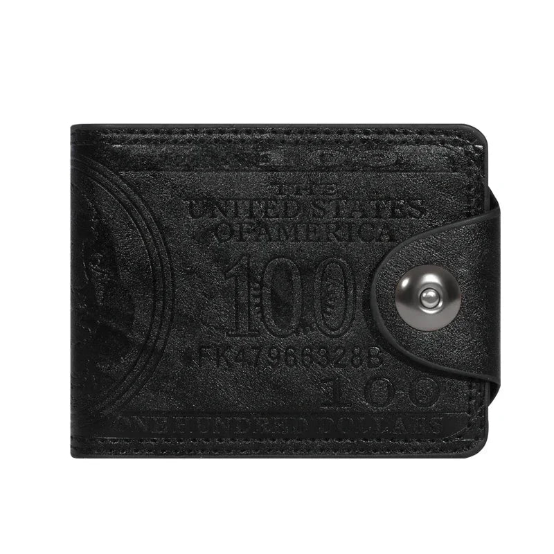 Men’s Fashion Wallet – $100 Dollar Pattern Leather Purse