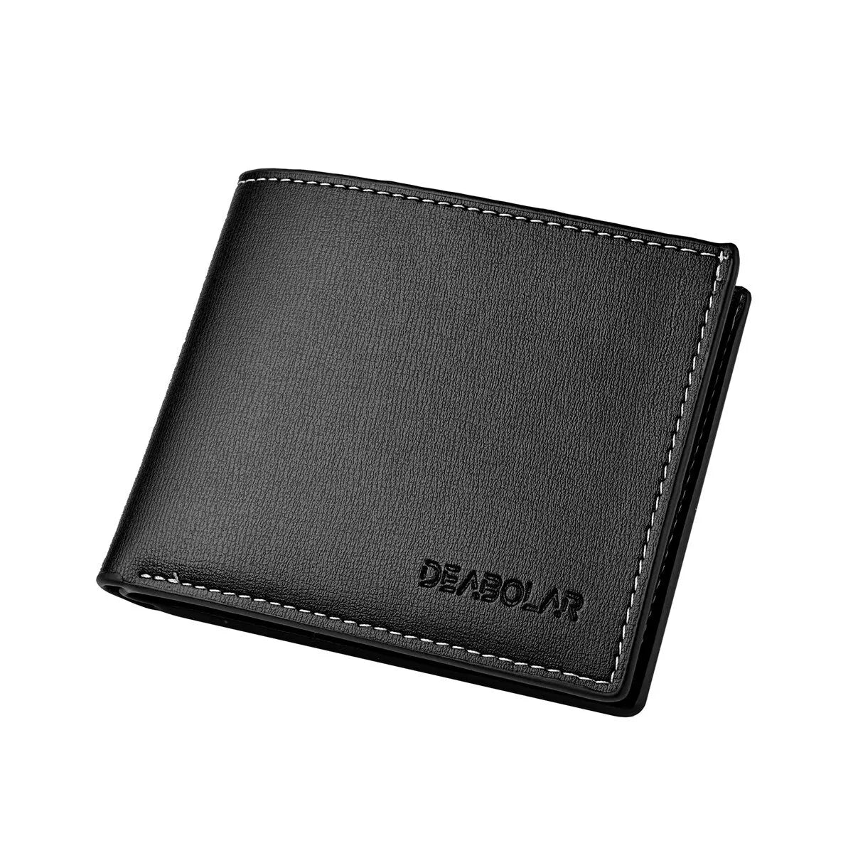 Men’s PU Leather Short Wallet – Slim Fold Credit Card Holder