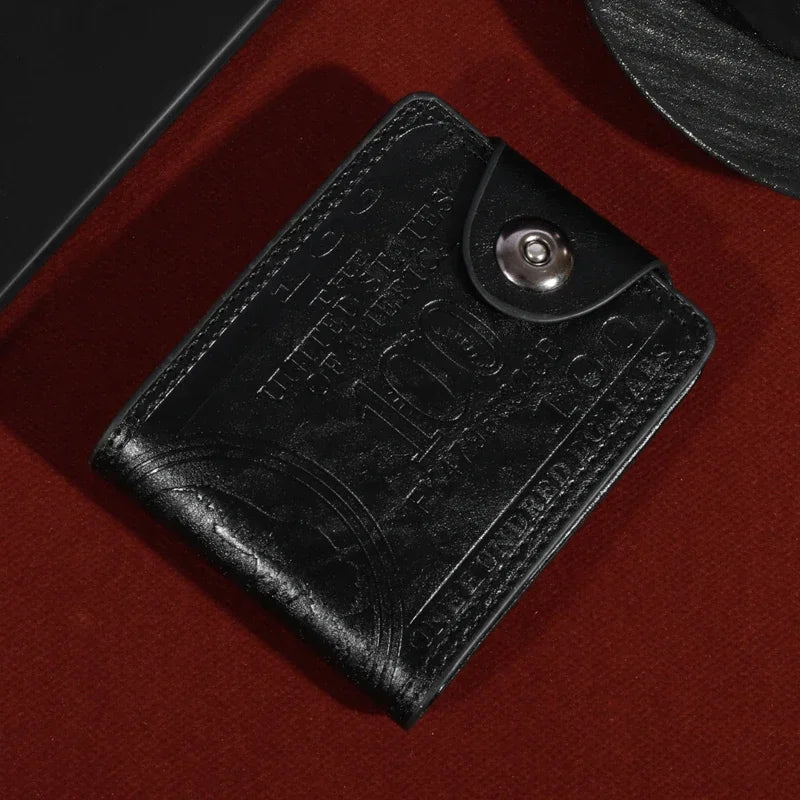 Men’s Fashion Wallet – $100 Dollar Pattern Leather Purse