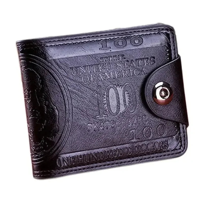 Men’s $100 Dollar Pattern Leather Wallet – Photo & Card Holder