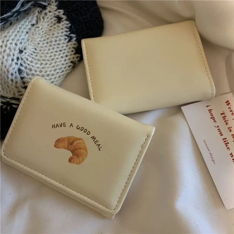 Korean Butter Toast Wallet – Cute Milk Yellow Coin Purse for Women