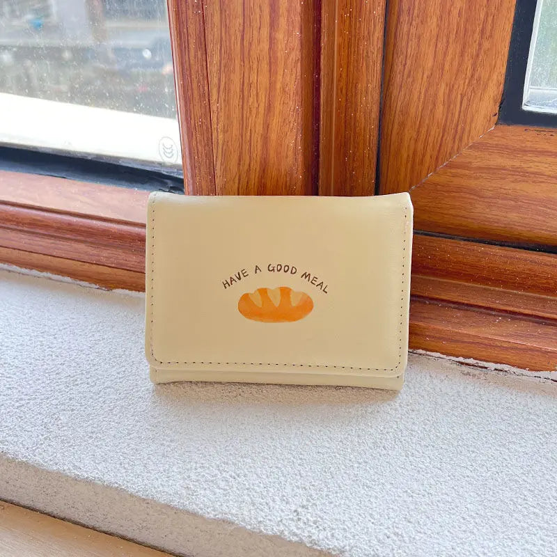 Korean Butter Toast Wallet – Cute Milk Yellow Coin Purse for Women