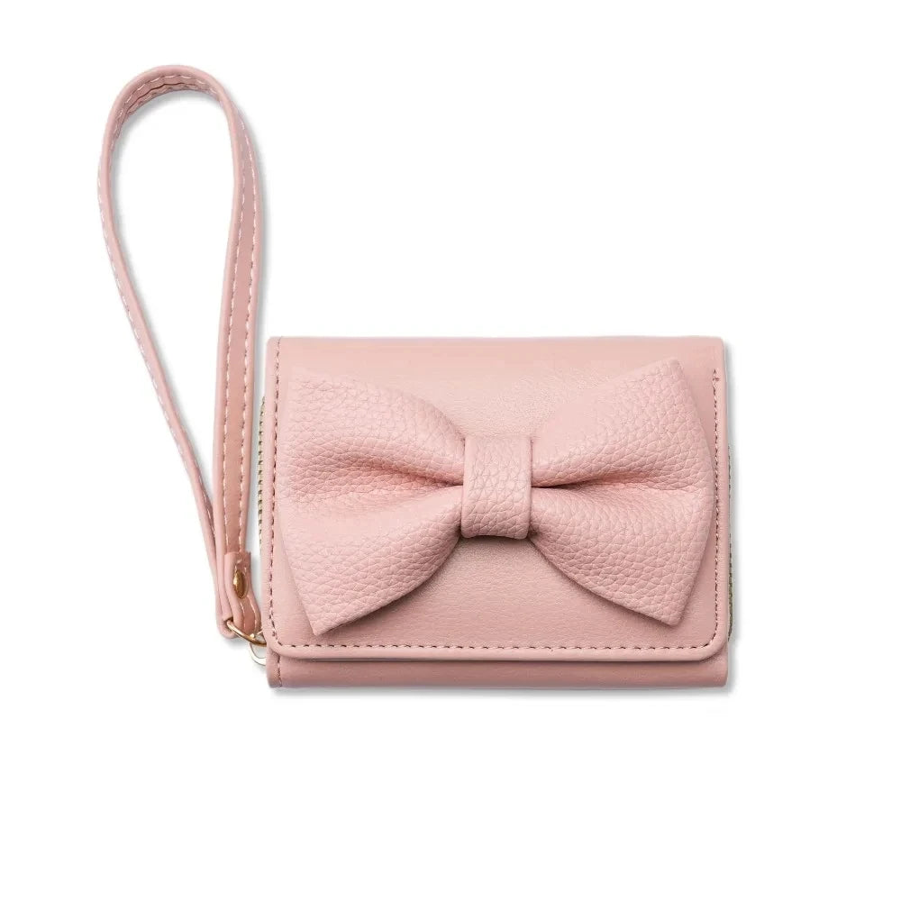 Cute Bow Mini Wallet – Small Tri-Fold Card Holder for Girls
