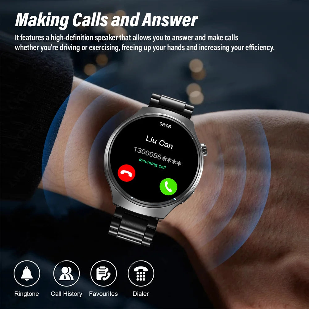 G.L Wear 2025 Men's Smartwatch HD Display Bluetooth Calling Health Tracker