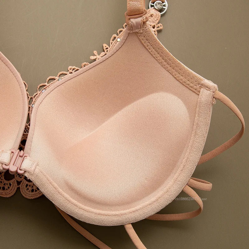 Women Comfortable Seamless Underwire Bra – Sexy Floral Embroidery Lingerie