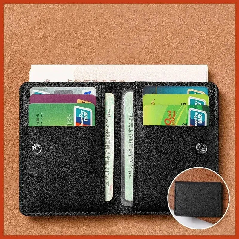 Ultra Thin Leather Wallet – Small Credit Card & Coin Purse for Men & Women
