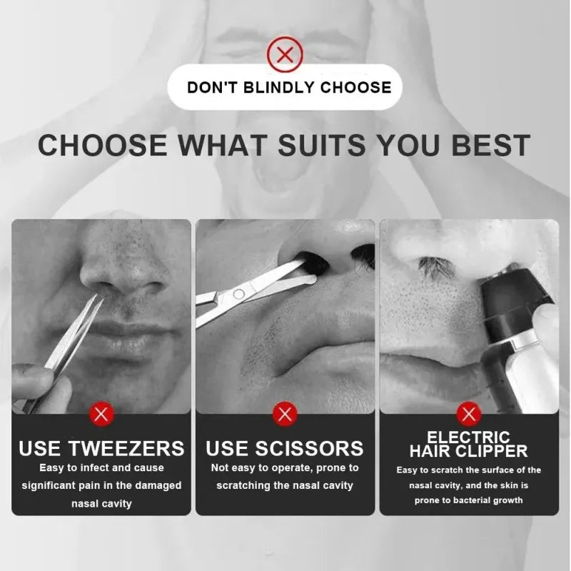 Manual Nose Hair Trimmer Set – Double Head Painless Nostril Hair Remover