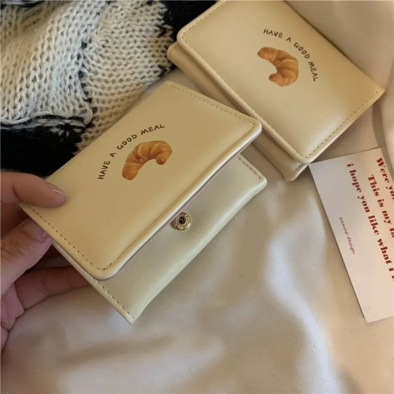 Korean Butter Toast Wallet – Cute Milk Yellow Coin Purse for Women