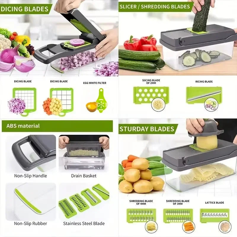 5-in-1 Vegetable Cutter – Multifunctional Kitchen Slicer, Chopper & Grater