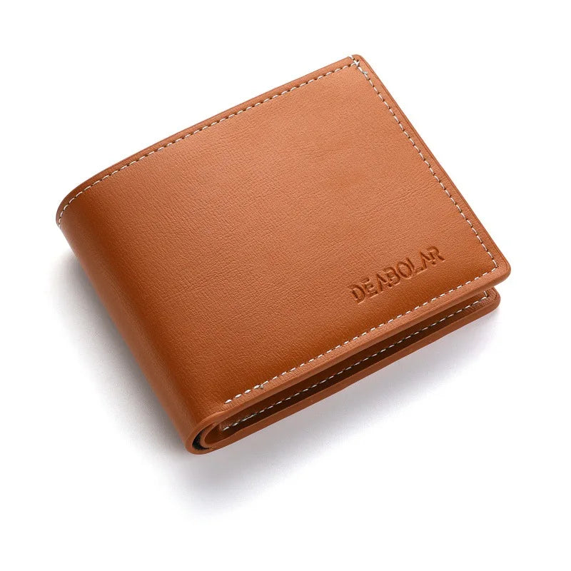 Men’s PU Leather Short Wallet – Slim Fold Credit Card Holder