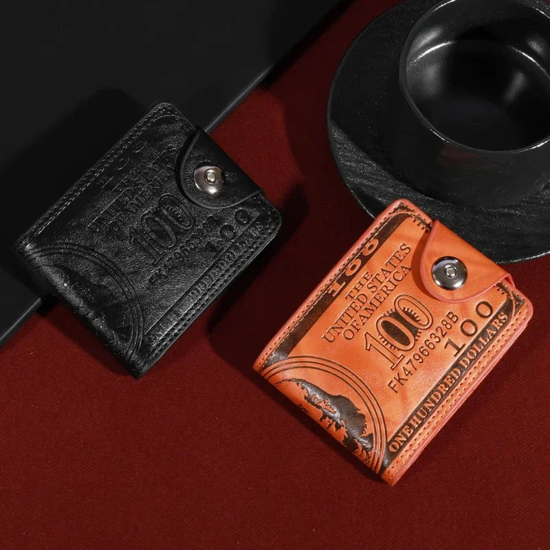 Men’s Fashion Wallet – $100 Dollar Pattern Leather Purse