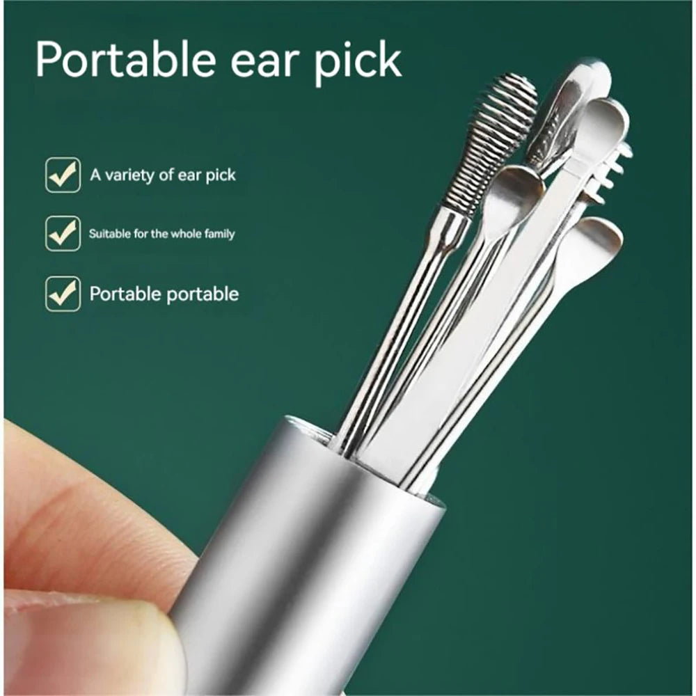 Ear Cleaning Tool Set 6PCS – Spiral Ear Wax Remover Kit