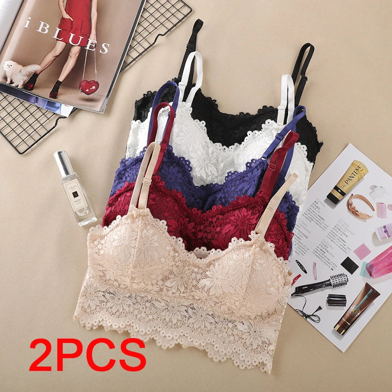 Women’s Push Up Lace Bra – Seamless Sexy Tube Top Lingerie