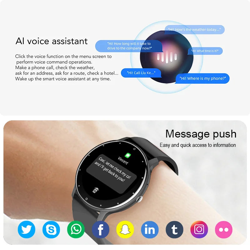 LIGE Bluetooth Call Smart Watch – Full Touch Waterproof Fitness Tracker for Android & iOS